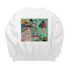 eillie shopのLunandy Big Crew Neck Sweatshirt