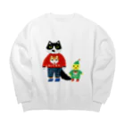 YUMIKITAGISHIのハスキーのファン Big Crew Neck Sweatshirt