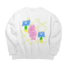 おかだひろみ の へんてこランドSHOPの春かな Big Crew Neck Sweatshirt