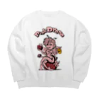 tama.llustrationのPink Drone Big Crew Neck Sweatshirt