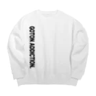 クレーンゲーム中毒のゴトン中毒　ビッグシルエットスウェット(White/Gray) Big Crew Neck Sweatshirt