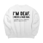 SANKAKU DESIGN STOREのレジ袋ください。 耳が聞こえない人向け/黒 Big Crew Neck Sweatshirt