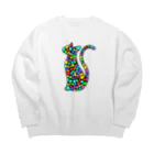 MizuriのStained Cat Big Crew Neck Sweatshirt