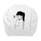 豚ゴリラのポニテ女子 Big Crew Neck Sweatshirt