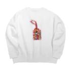 akikostyの昭和レトロなコラージュタグ№1 Big Crew Neck Sweatshirt