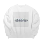 白湯のねこになりたい Big Crew Neck Sweatshirt