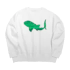 ふとんにおぼれるのジンベエザメ 夏の星座 緑 Big Crew Neck Sweatshirt