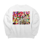 雨雲色と太陽色のあひる Big Crew Neck Sweatshirt