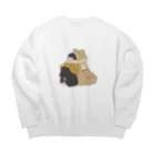 蒼井すばるのくまマフラー。 Big Crew Neck Sweatshirt