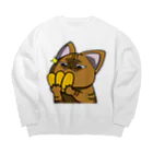思う屋の価値の分かる猫 Big Crew Neck Sweatshirt