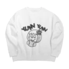 ハワイが大好きな女の子『HENOHENO MAPPY』のマラサダ白黒（ハワイを愛するあなたへ） Big Crew Neck Sweatshirt