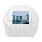 校長先生のマーライオン☆シンガポール Big Crew Neck Sweatshirt