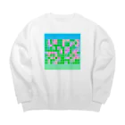 LalaHangeulのかなだらまばさ　グリーン(グラデーションバック Big Crew Neck Sweatshirt