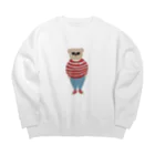 papiko くまさんの洋服を着てお出かけするクマさん　あか　シンプル Big Crew Neck Sweatshirt