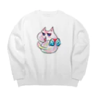 WataMayuroom☆のヤサグレカラフル猫 Big Crew Neck Sweatshirt