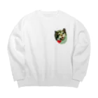 sasa9"のミケちゃんオリジナルチャリティーグッズ Big Crew Neck Sweatshirt