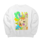 冬風きるやのきまま屋さんのわっしょいにゃんこ Big Crew Neck Sweatshirt