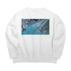 ㍉㍉Storeの情緒不安定な愛、灰 Big Crew Neck Sweatshirt