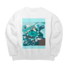 あの青系 Big Crew Neck Sweatshirt