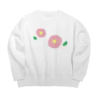 kozukuzukzの椿（ピンクふたつ） Big Crew Neck Sweatshirt