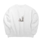 小さなおみやげやさん（SUZURI支店）のきのこと小人と時々カエル（えのき茸） Big Crew Neck Sweatshirt