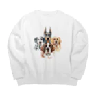 SANKAKU DESIGN STOREの賢くて優しい、大きい犬たち。 Big Crew Neck Sweatshirt