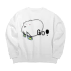 ダイナマイト87ねこ大商会の缶ぽっくりでブイブイいわす猫 Big Crew Neck Sweatshirt