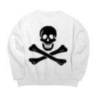 DRIPPEDの海賊旗スカル-Jolly Roger サミュエル・ベラミーの海賊旗-黒ロゴ ビッグシルエットスウェット
