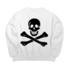 DRIPPEDの海賊旗スカル-Jolly Roger サミュエル・ベラミーの海賊旗-黒ロゴ Big Crew Neck Sweatshirt