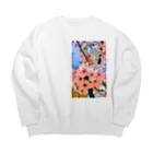 LalaHangeulの벚꽃 (桜) ハングル Big Crew Neck Sweatshirt