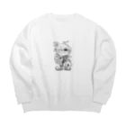 せ ぶ ん の お み せのおなやみ宇宙人 Big Crew Neck Sweatshirt