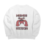 ドンドボおててちゅSHOPの赤のドンドボおててちゅ Big Crew Neck Sweatshirt