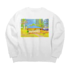 アロハスタイルハワイのラナイ島にある小さく可愛いBank of Hawaii（イラスト） Big Crew Neck Sweatshirt