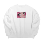 nsnのピンク・まなざし Big Crew Neck Sweatshirt