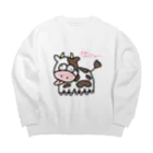 まう〜の牛すうぇっと Big Crew Neck Sweatshirt