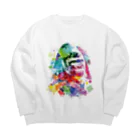 ことり屋のカラフルゴリラ Big Crew Neck Sweatshirt