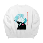 小鳥と映画館の紳士のネコちゃんの抱っこの仕方 (真似しないでください) Big Crew Neck Sweatshirt