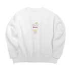 cotton-berry-pancakeの白いちごのパフェ Big Crew Neck Sweatshirt