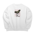 みろく屋さんのリップとアゲハ 女の子と花 Big Crew Neck Sweatshirt