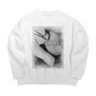 ダイナマイト87ねこ大商会のサンバイザーの紐まで巻き込む女 Big Crew Neck Sweatshirt