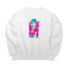 待ってる場所のオンナノコ Big Crew Neck Sweatshirt