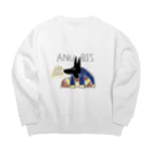 ゆるく生きるぜのごきげんアヌビス Big Crew Neck Sweatshirt