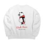 キッチュの赤スカーフパンダ Big Crew Neck Sweatshirt