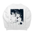 ReiのDog-Dalmatian Big Crew Neck Sweatshirt