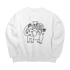 ばななたろうのばななたろう&ななちゃん〈線画〉 Big Crew Neck Sweatshirt