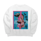 ぱいせんの多次元宇宙タイガー Big Crew Neck Sweatshirt