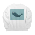 はちえんのお店のくじらくん（文字なし） Big Crew Neck Sweatshirt