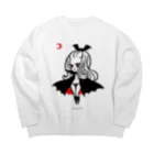 Mizna Wadaの月夜のヴァンパイアガール - ライトカラー向け Big Crew Neck Sweatshirt