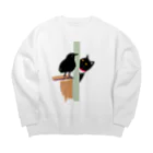 小鳥と映画館のカラスと猫 Big Crew Neck Sweatshirt