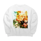 auroraのevening flower Big Crew Neck Sweatshirt